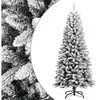 Image de Sapin de Noël Artificiel avec Neige Floquée Arbre de Noël Décoration de Vacances Ornement de Noël Décoration de Fête Salon 150 cm PVC et PE
