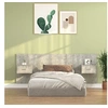 Image de Tête de Lit avec Armoires Tête de Lit Murale Flottante Meuble de Chambre à Coucher Accessoire de Lit Gris Béton Bois d'Ingénierie