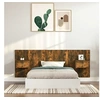 Image de Tête de Lit avec Armoires Tête de Lit Murale Flottante Meuble de Chambre à Coucher Accessoire de Lit Chêne Fumé Bois d'Ingénierie 3115681