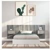 Image de Tête de Lit avec Armoires Tête de Lit Murale Flottante Meuble de Chambre à Coucher Accessoire de Lit Sonoma Gris Bois d'Ingénierie