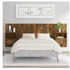 Image de Tête de Lit avec Armoires Tête de Lit Flottante Murale Accessoire de Lit Meuble de Chambre à Coucher Chêne Fumé Bois d'Ingénierie