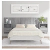 Image de Tête de Lit avec Armoires Tête de Lit Flottante Murale Accessoire de Lit Meuble de Chambre à Coucher Sonoma Gris Bois d'Ingénierie