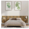 Image de Tête de Lit avec Armoires Accessoire de Lit Meuble de Chambre à Coucher Tête de Lit Flottante Murale Chêne Fumé Bois d'Ingénierie