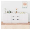 Image de Buffets 3 pcs Blanc Bois d ingénierie