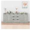 Image de Buffets 3 pcs gris béton bois d ingénierie