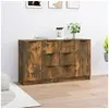 Image de Buffets 2 pcs Chêne fumé 60x30x70 cm Bois d ingénierie
