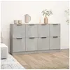Image de Buffets 2 pcs Gris béton 60x30x70 cm Bois d'ingénierie3115807