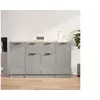 Image de Buffet 3 pcs, Meubles de Rangement avec Tiroir et Compartiment, Armoires de Rangement, Buffets de Salon Salle de Séjour, Moderne, Gris Béton Bois