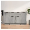 Image de Buffet 3 pcs, Meubles de Rangement avec Tiroir et Compartiment, Armoires de Rangement, Buffets de Salon Salle de Séjour, Moderne, Sonoma Gris Bois