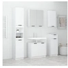 Image de Meubles de salle de bain 5 pcs Blanc Bois d ingénierie