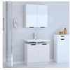 Image de Meubles de salle de bain 2 pcs Blanc Bois d ingénierie
