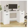 Image de Bureau avec armoire latérale Blanc Bois d'ingénierie