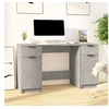 Image de Bureau avec armoire latérale Gris béton Bois d'ingénierie