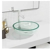 Image de Lavabo Vasque à Poser de Toilette Lave-mains de Salle de Bain Lavabo de Salle d'Eau Intérieur Verre Trempé 35x12 cm 345234