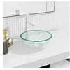 Image de Lavabo Vasque à Poser de Toilette Lave-mains de Salle de Bain Lavabo de Salle d'Eau Intérieur Verre Trempé 30x12 cm 345235