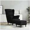 Image de Fauteuil met voetenbank velours noir