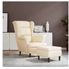 Image de Fauteuil met voetenbank fluweel cràmekleurig3115940