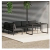 Image de Salon de jardin modulable aluminium gris 6 pieces 64.5 x 64.5 x 64.5 5 personnes