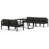 Image de Salon de jardin modulable gris 6 pieces aluminium 70 x 64.5 cm