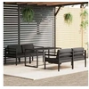 Image de Salon de jardin modulable aluminium gris 5 pieces 120.0 x 60 x 66 4 personnes