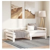 Image de Lit coulissant sans matelas blanc 80x200 cm
