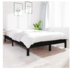 Image de Bedframe massief grenenhout zwart 160x200 cm820555