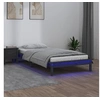 Image de Bedframe LED massief hout grijs 100x200 cm820598