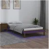 Image de Bedframe LED massief hout honingbruin 100x200 cm820599