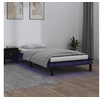 Image de Bedframe LED massief hout zwart 75x190 cm820635