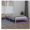 Image de Cadre de Lit à LED Sommier à Lattes Lit Simple Lit Adulte Cadre à Lattes sur Pied Meuble de Chambre à Coucher 90x190 cm Bois Massif