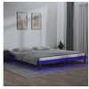 Image de Bedframe LED massief hout grijs 120x190 cm820643