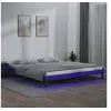Image de Bedframe LED massief hout grijs 140x190 cm820653