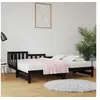 Image de Lit coulissant sans matelas noir 2x(90x190) cm