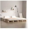 Image de Lit de Palette Sommier à Lattes Lit Double Lit Adulte Cadre à Lattes sur Pied Chambre à Coucher Intérieur 200x200 cm Bois de Pin Massif