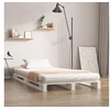 Image de Lit de Palette Sommier à Lattes Lit Simple Lit Adulte Cadre à Lattes sur Pied Chambre à Coucher Intérieur Blanc 90x190 cm Bois de Pin Massif