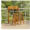 Image de Ensemble de bar de balcon 3 pcs Bois d acacia massif