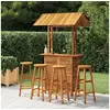 Image de Ensemble de Bar de Jardin 5 pcs Mobilier de Patio Table et Tabourets de Bistrot Meubles de Terrasse Extérieur Bois 3116007