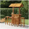 Image de Ensemble de Bar de Jardin 5 pcs Mobilier de Patio Table et Tabourets de Bistrot Meubles de Terrasse Extérieur Bois 3116009