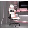 Image de Chaise de jeu de massage avec repose-pied Blanc rose Similicuir