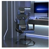 Image de Chaise de Jeu de Massage, Fauteuil avec Dossier et Hauteur Réglables, Siège avec Roulettes, Moderne, Noir et Bleu 345445