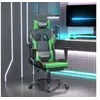 Image de Chaise de jeu de massage et repose pied Noir et vert Similicuir