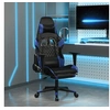 Image de Chaise de jeu de massage et repose-pied Noir et bleu Similicuir