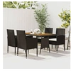 Image de Mobilier à dîner d extérieur 5 pcs Résine tressée Noir