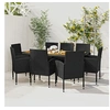 Image de Mobilier à Dîner d'Extérieur 9 pcs Ensemble de Salle à Manger de Patio Table et Chaises de Repas Jardin Terrasse Résine Tressée Noir