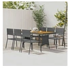 Image de Ensemble à manger d extérieur 7 pcs Résine tressée Gris