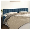 Image de Hoofdborden 2 st 100x5x78/88 cm fluweel donkerblauw346534