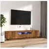 Image de Ensemble de meubles TV avec lumières LED 2 pcs Chêne fumé