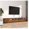 Image de Ensemble de meubles TV avec lumières LED 3 pcs Chêne fumé