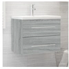 Image de Meuble lavabo avec bassin intégré Sonoma gris Bois d ingénierie