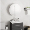 Image de Armoire de salle de bain miroir rond et LED Blanc 40x40x17,5 cm